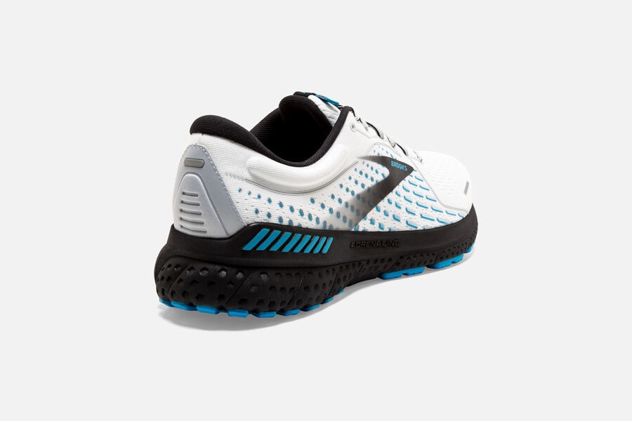 Brooks Adrenaline GTS 21 Road Running Shoes Mens White/Black/Blue 830672-UON